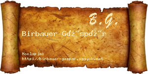 Birbauer Gáspár névjegykártya